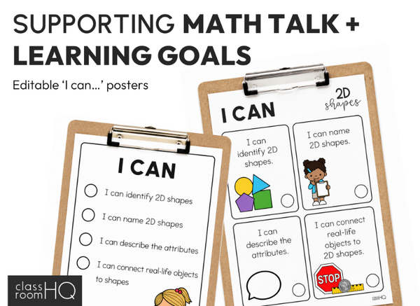 2D Shape Activity | Write the Room Math Centre with Real World Shapes