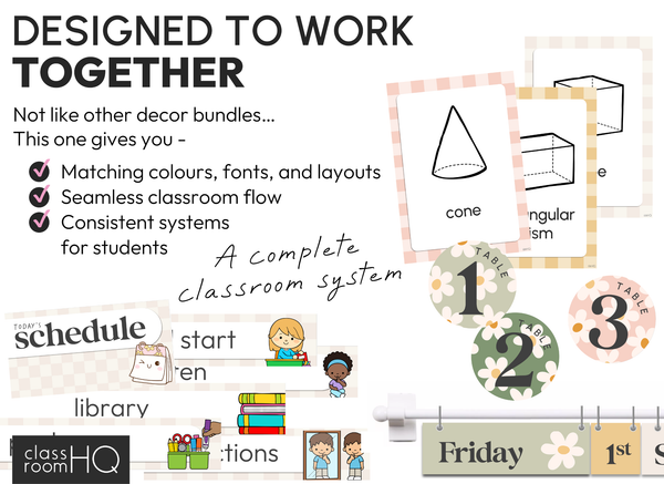 HAZY DAISY Complete Classroom Decor Bundle | Editable Calm Classroom Setup Kit