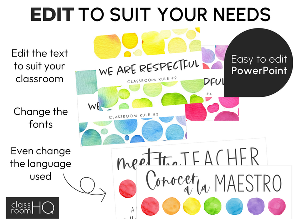 WATERCOLOUR PAINT Classroom Decor Bundle - Starter Pack