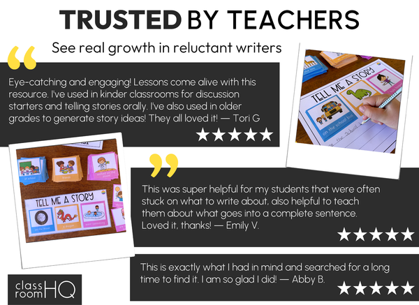 Tell Me A Story Narrative Writing Prompts + Worksheets