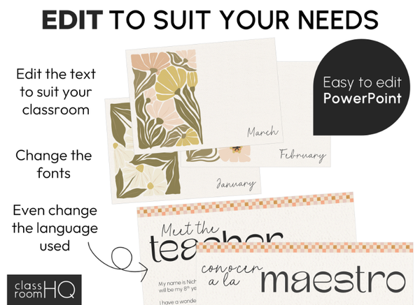 SUNDAZED Classroom Decor - Core Bundle | Boho Retro Classroom Decor