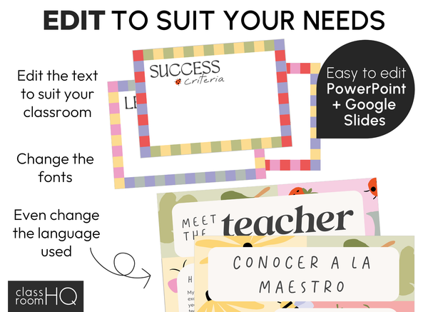 Editable Classroom Decor Starter Pack | Modern Pastel SPRING GARDEN Theme