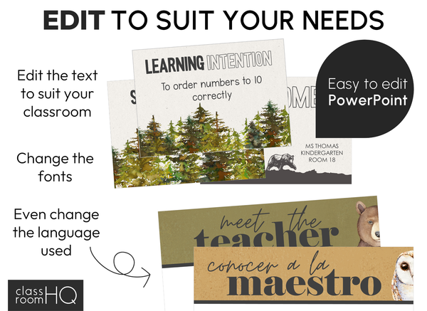 INTO THE WOODS Classroom Decor - Starter Pack