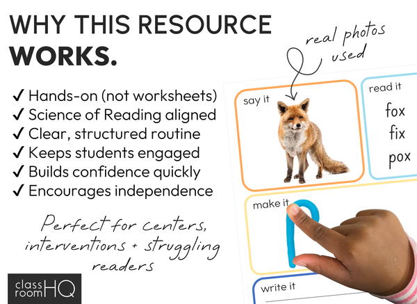 Build, Read & Write CVC Words Mats