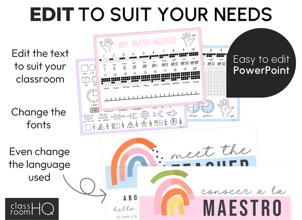OVER THE RAINBOW Classroom Decor - Core Classroom Setup Bundle