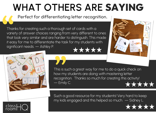Upper and Lower Case Letter Match Activity Cards