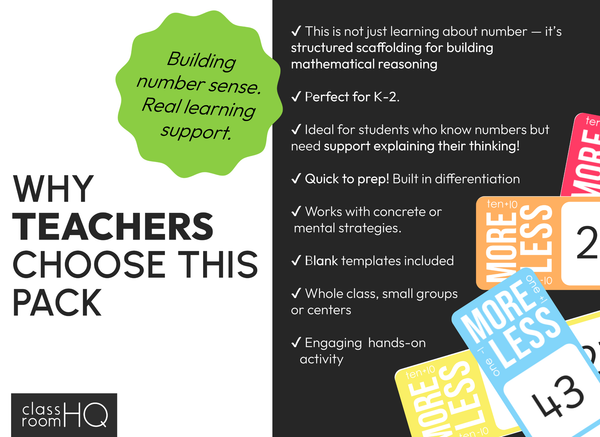 One More, One Less, Ten More, Ten Less Number Task Cards - Number Fluency Math Centre