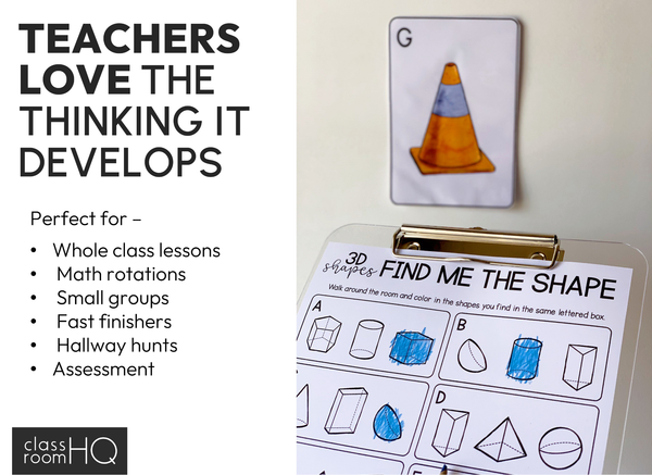 3D Shape Write The Room Activity