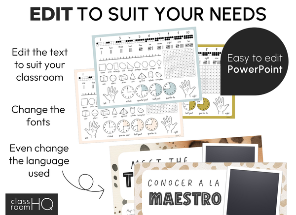 Modern Safari Classroom Decor Bundle | Neutral Editable Classroom Setup | ZOO TALES Collection