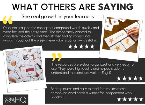 Compound Word Sorting Cards