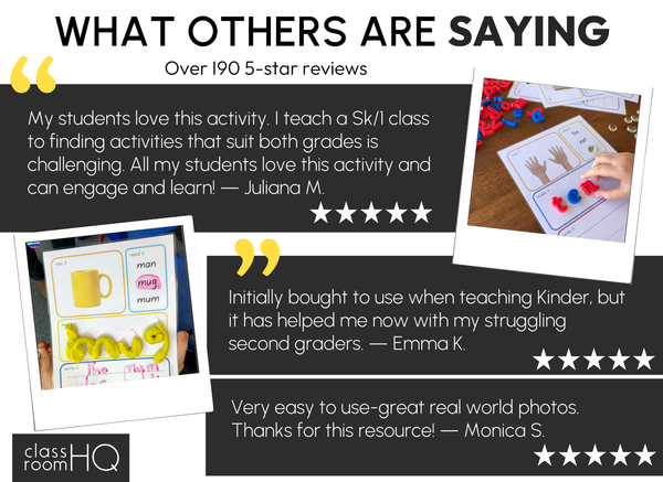 Build, Read & Write CVC Words Mats