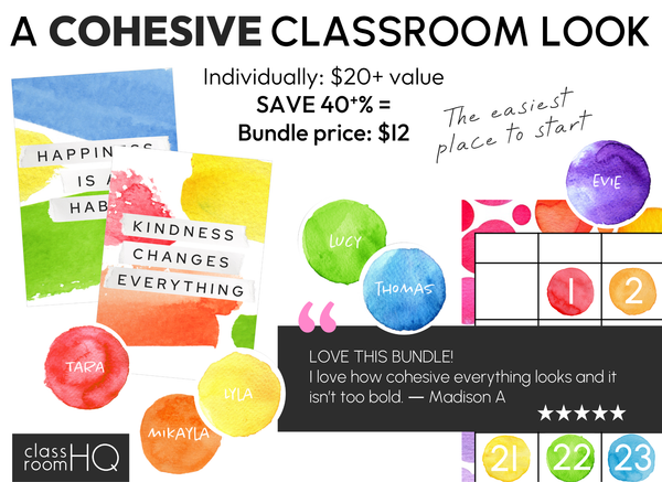 WATERCOLOUR PAINT Classroom Decor Bundle - Starter Pack