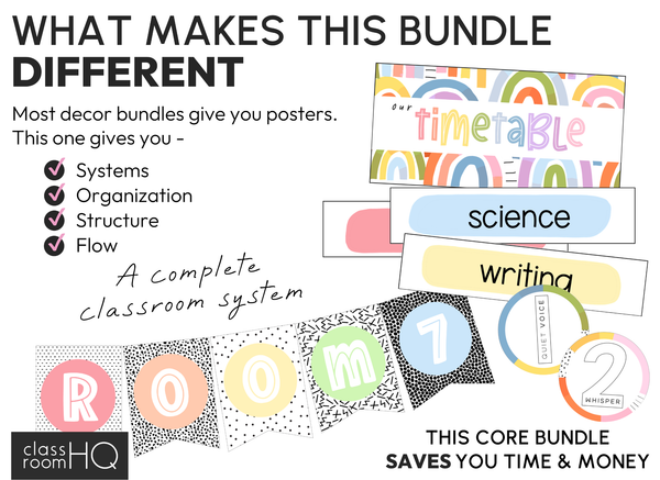 OVER THE RAINBOW Classroom Decor - Core Classroom Setup Bundle