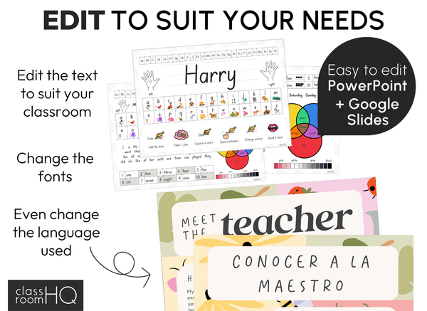 Pastel Garden Complete Classroom Decor Bundle | Editable Setup Kit