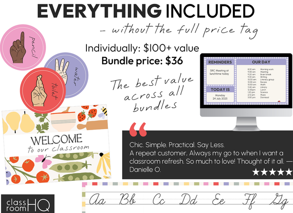 Pastel Garden Complete Classroom Decor Bundle | Editable Setup Kit