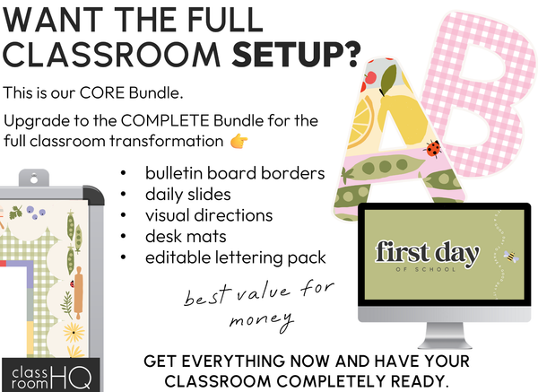 Editable Classroom Decor Bundle | Modern Pastel SPRING GARDEN Theme