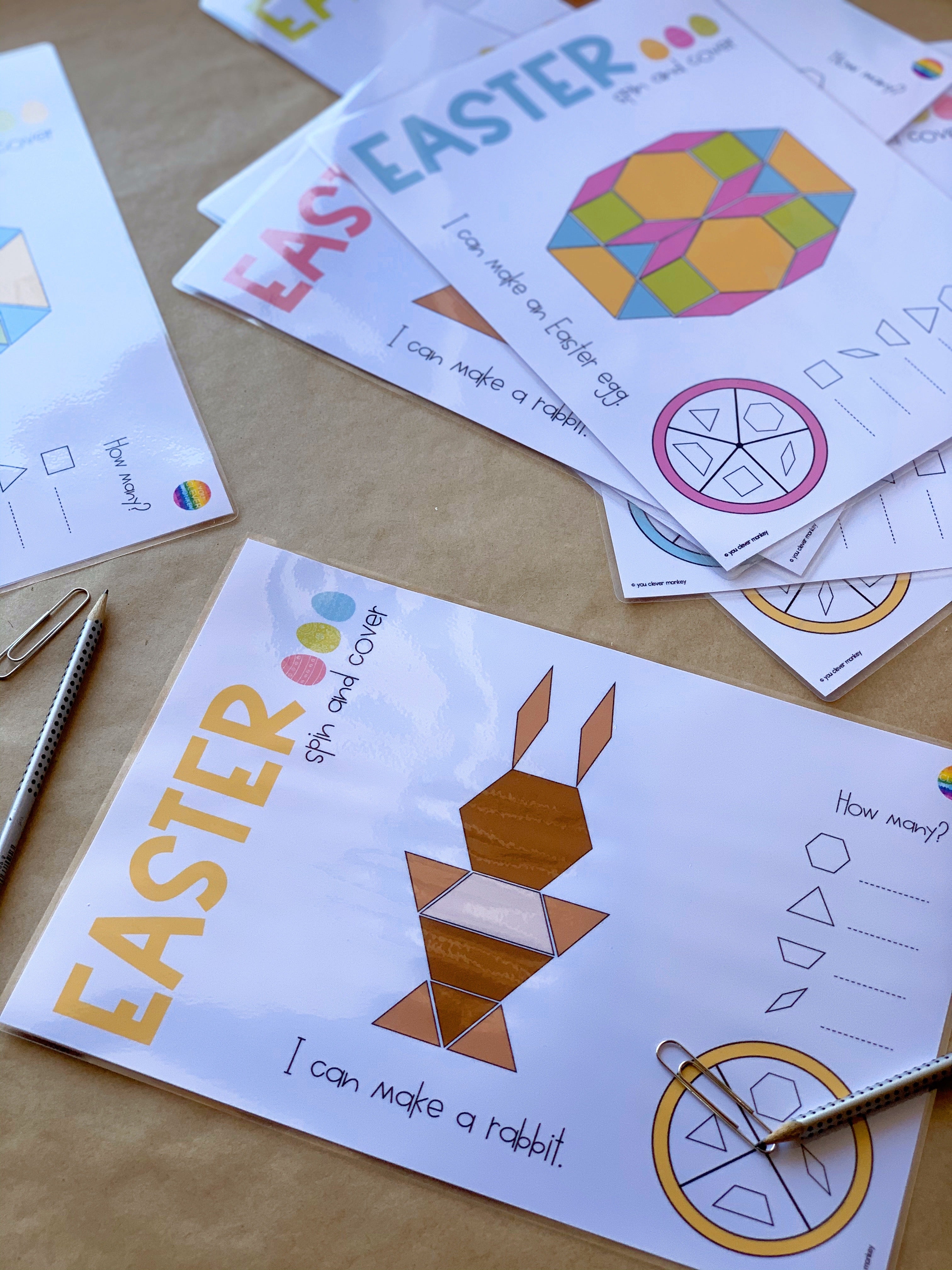Easter Pattern Block Spin And Cover Math Center Classroom HQ