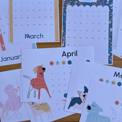 DOG DAYS Simple 1-Month to a Page Calendar