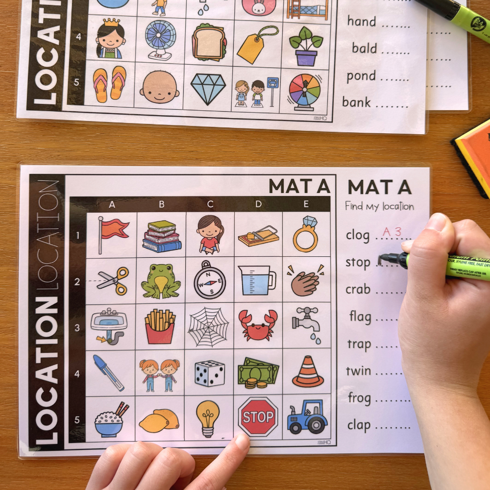 Learning to Read CCVC & CVCC Words Location Mats - Hands-On Phonics Centre