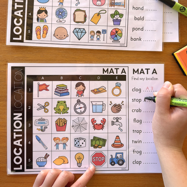 Learning to Read CCVC & CVCC Words Location Mats - Hands-On Phonics Centre