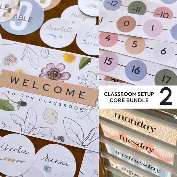COTTAGECORE Classroom Decor Bundle | Editable Calm Classroom Setup System