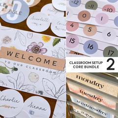 Editable Classroom Decor Bundle | COTTAGECORE Calm Classroom Setup System