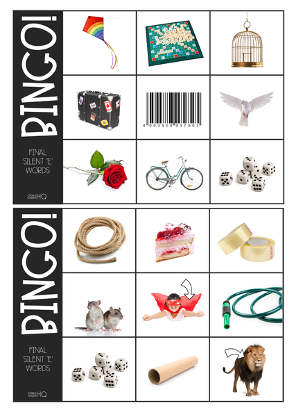 CVCe Final Silent 'e' BINGO Game