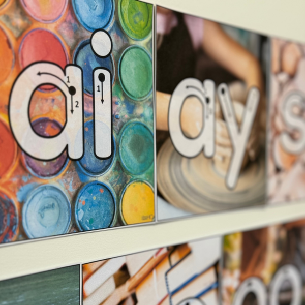 Traceable Digraph Mats | Real Photo Phonics Cards for K–2 Literacy Learning