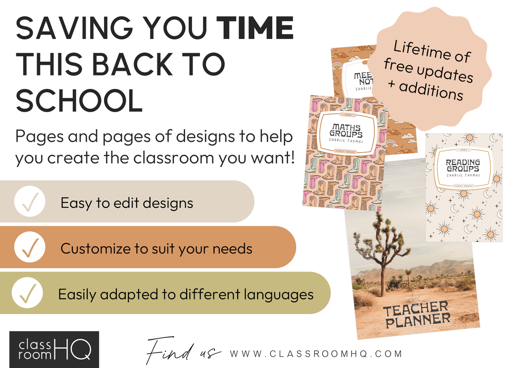 Editable Binder Covers and Spines & Student Book Covers Western Theme