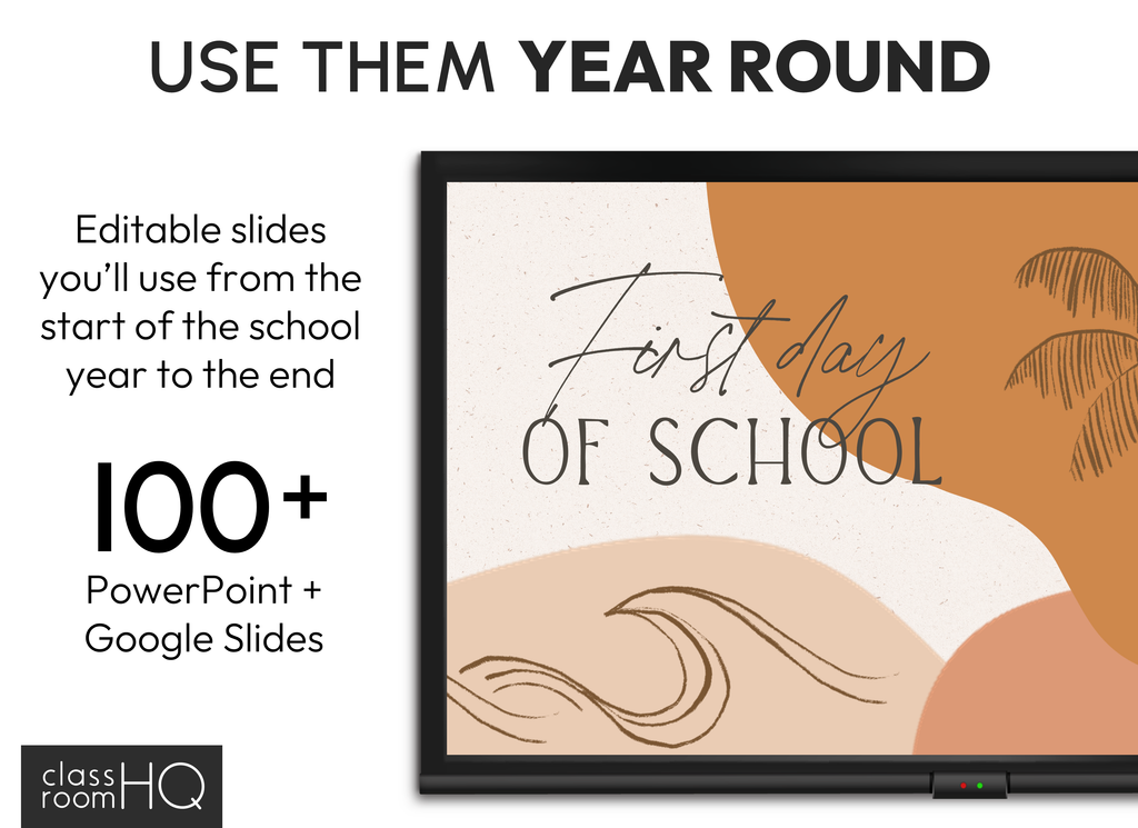 Editable Classroom Daily Slides Google Slides Beachy BOHO SUMMER ...