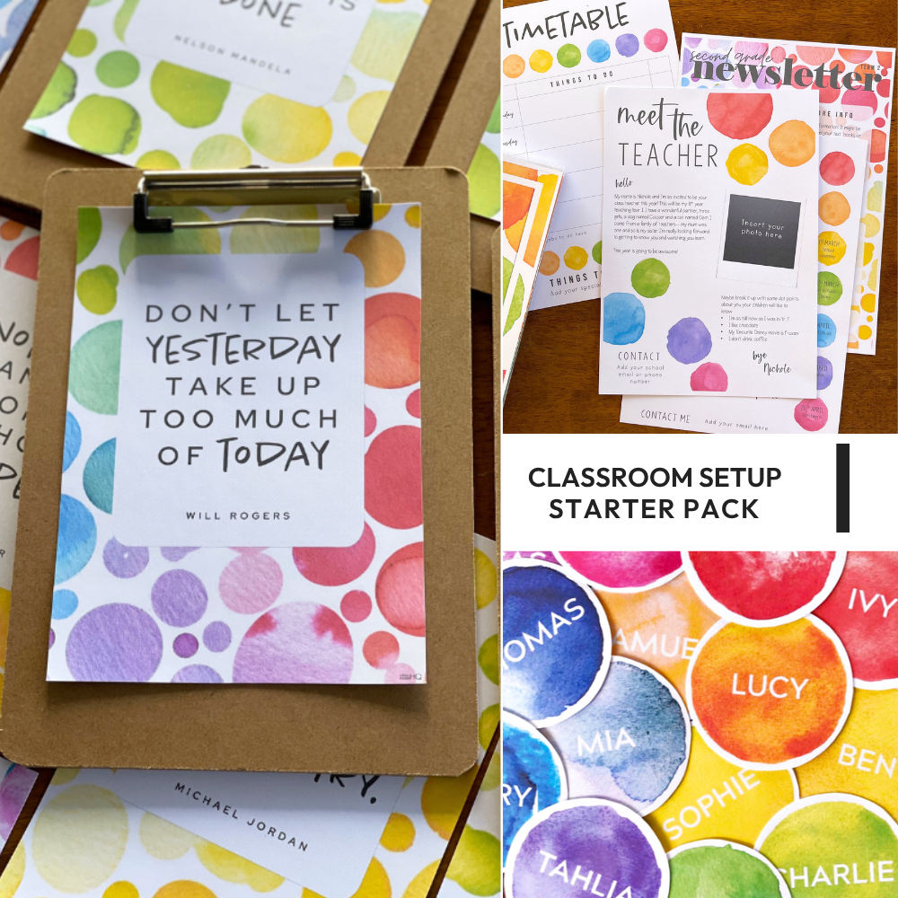 WATERCOLOUR PAINT Classroom Decor Bundle - Starter Pack