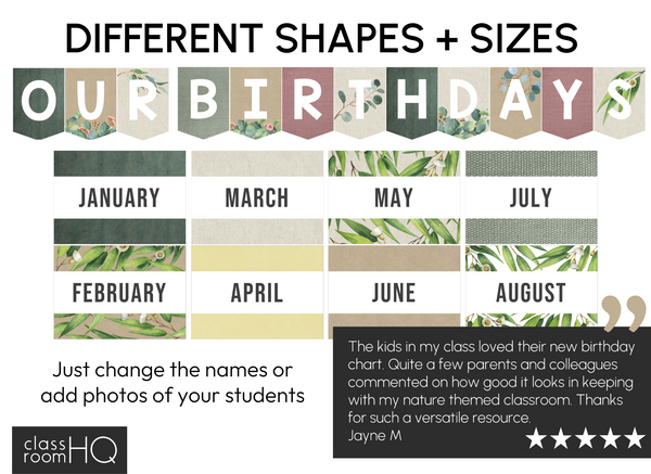 GUM LEAF Classroom Birthday Display