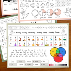 HAZY DAISY Editable Desk Mats | Calm Classroom Reference Tool
