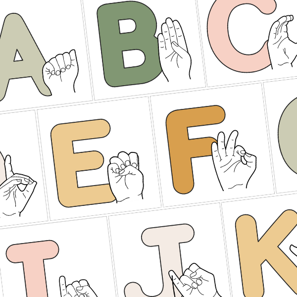 HAZY DAISY ASL and Auslan Alphabet Posters