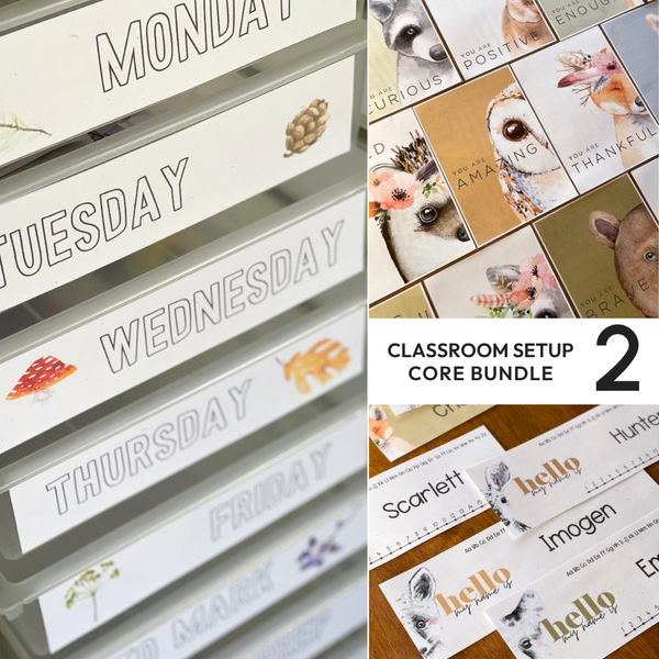 INTO THE WOODS Classroom Decor - Core Bundle for Easy Classroom Setup