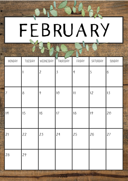 MODERN FARMHOUSE Simple Calendar