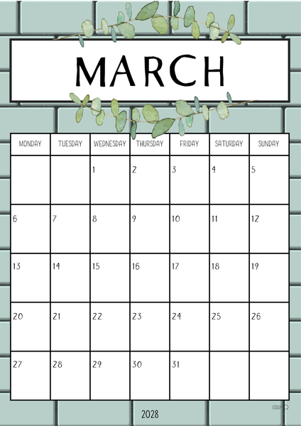 MODERN FARMHOUSE Simple Calendar