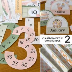 Retro Daisy Classroom Decor Bundle | Editable Calm Classroom Setup System | HAZY DAISY Collection