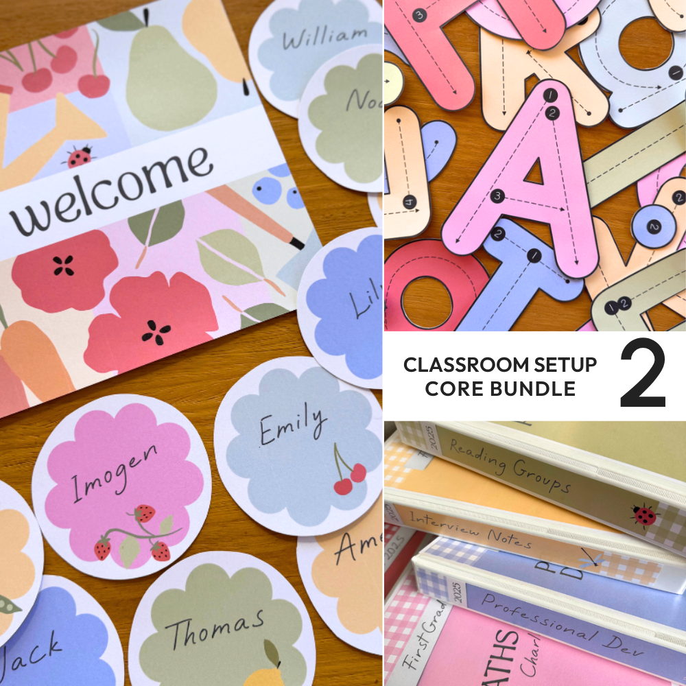 Editable Classroom Decor Bundle | Modern Pastel SPRING GARDEN Theme