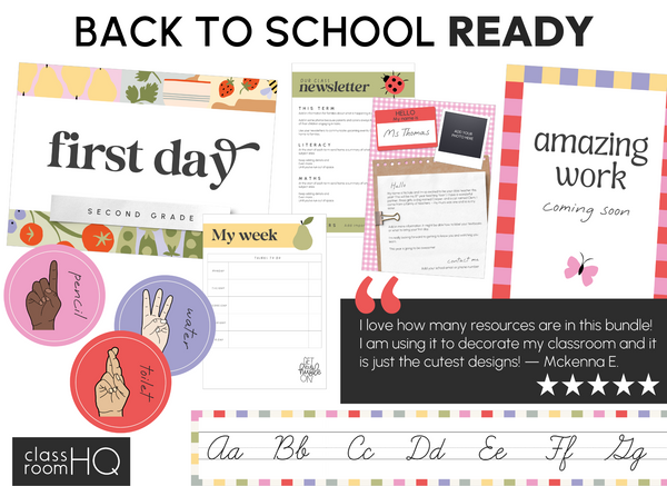 SPRING GARDEN Classroom Decor GROWING Bundle | Modern Pastel Spring Garden Theme