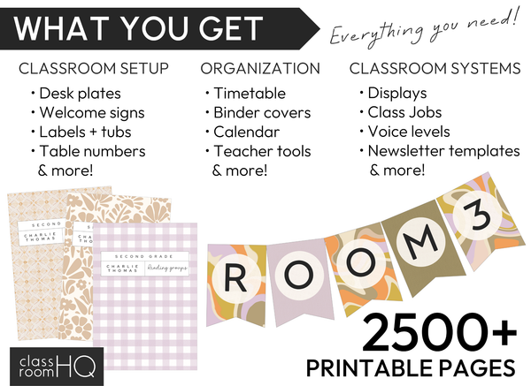 SUNDAZED Classroom Decor - Core Bundle | Boho Retro Classroom Decor
