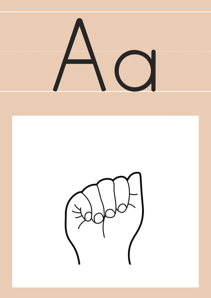 B+W NEUTRALS ASL Alphabet Posters