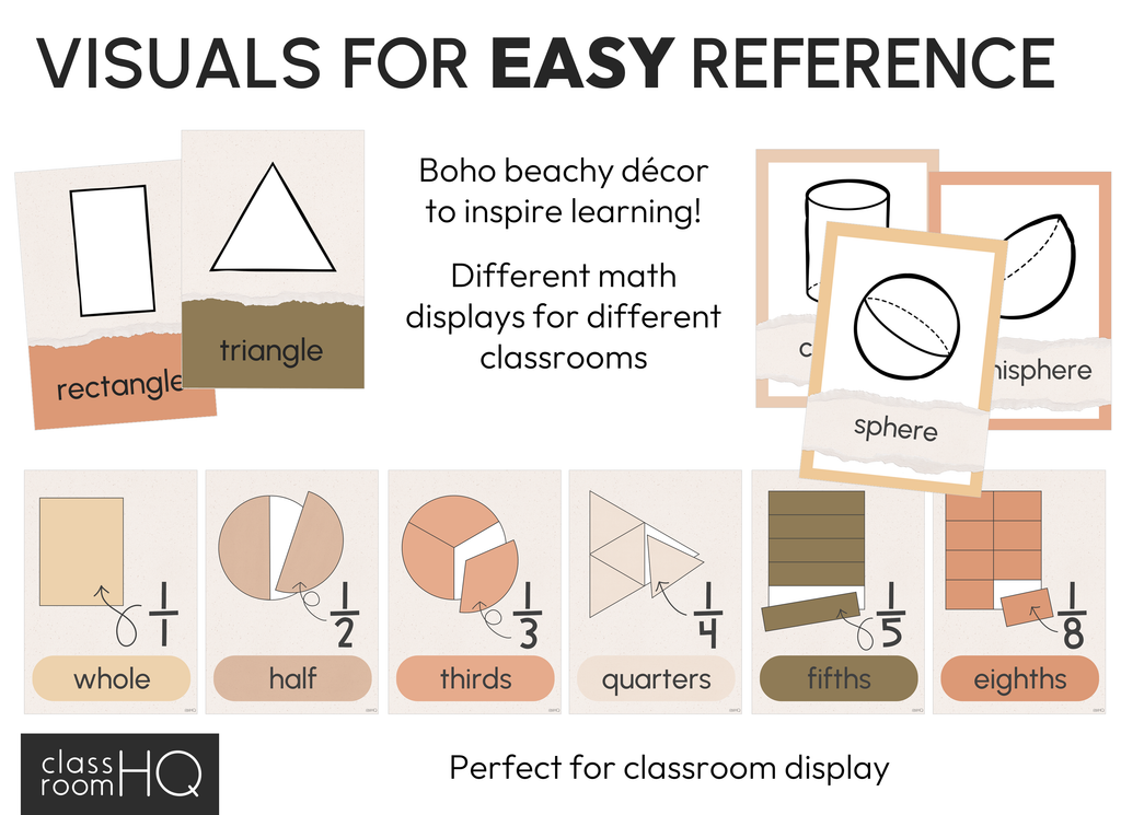 BOHO SUMMER Maths Display Pack