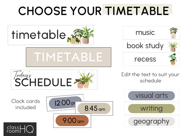 Life Timetable PLANT LIFE Classroom Visual Timetable - classroom HQ
