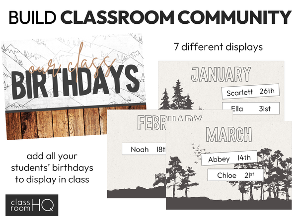 INTO THE WOODS Classroom Birthday Display Pack