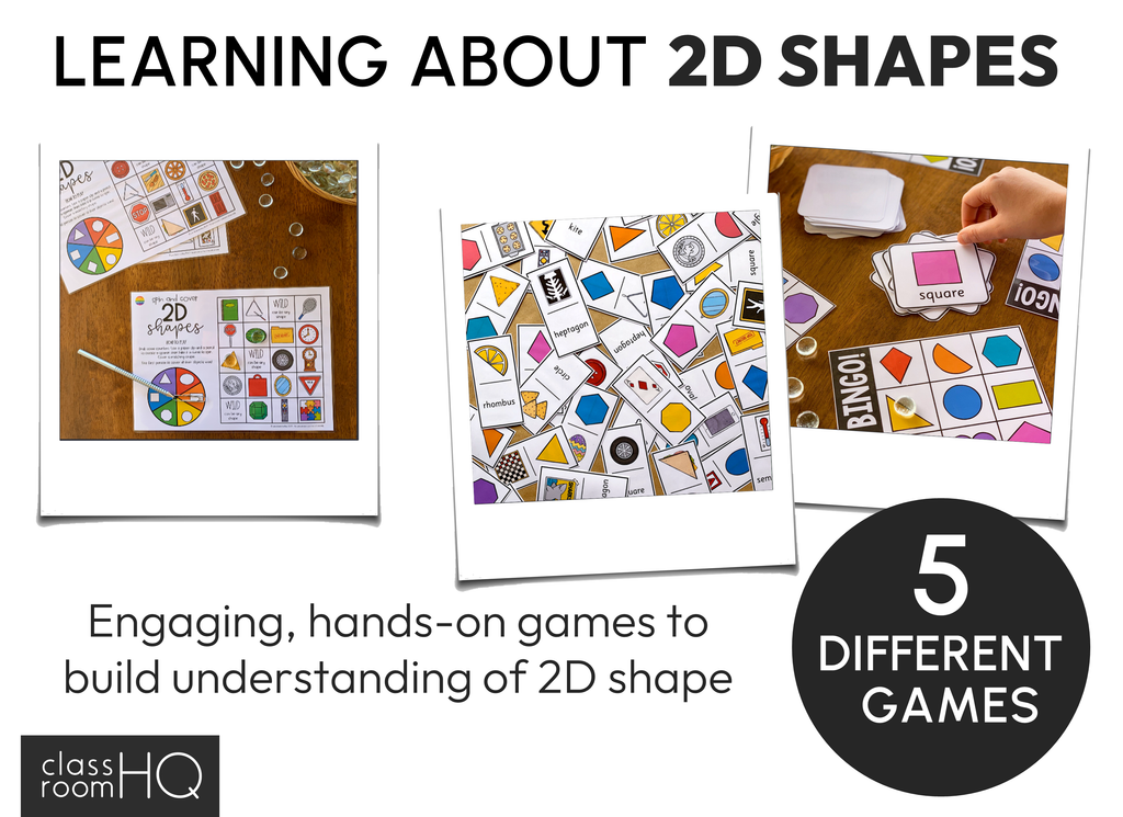 2D Shape Centres & Games Bundle | Hands-On Geometry Activities K-2