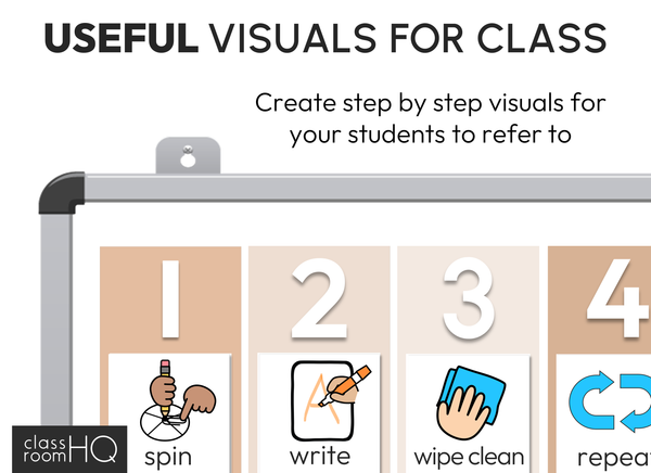 B+W NEUTRALS Classroom Management Visual Instruction Cards