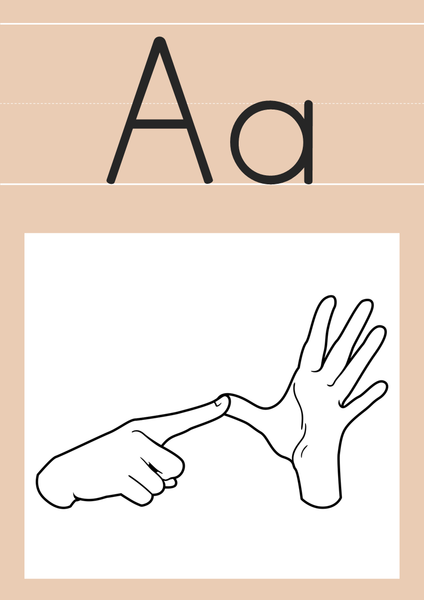 B+W NEUTRALS Auslan Alphabet Posters