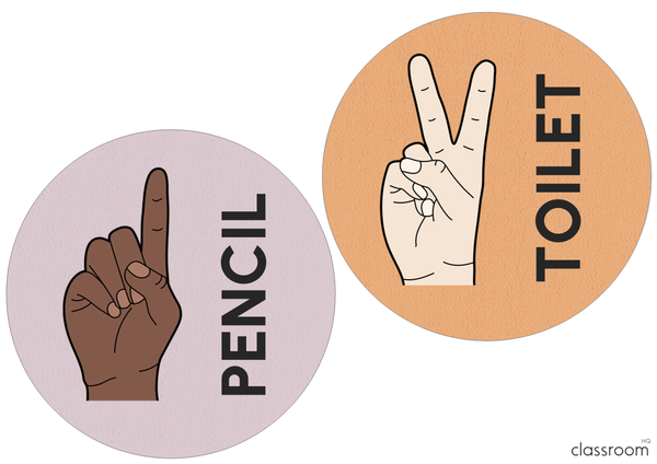 SUNDAZED Multicultural Classroom Hand Signal Posters