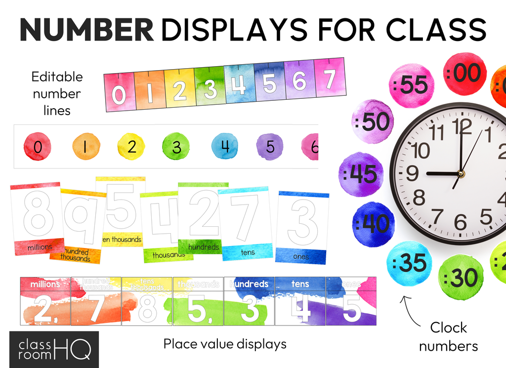 Watercolour Math WATERCOLOUR PAINT Math Resources Pack